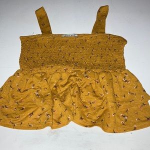 orangeish flower design tang top